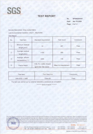 SGS Fire Test Report 2