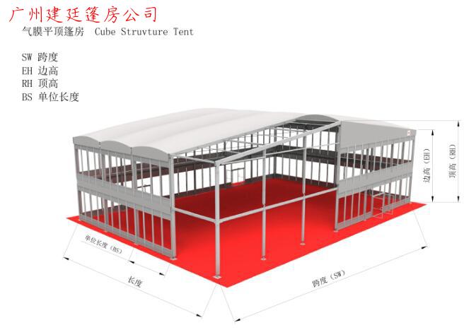  气膜平顶篷房效果图