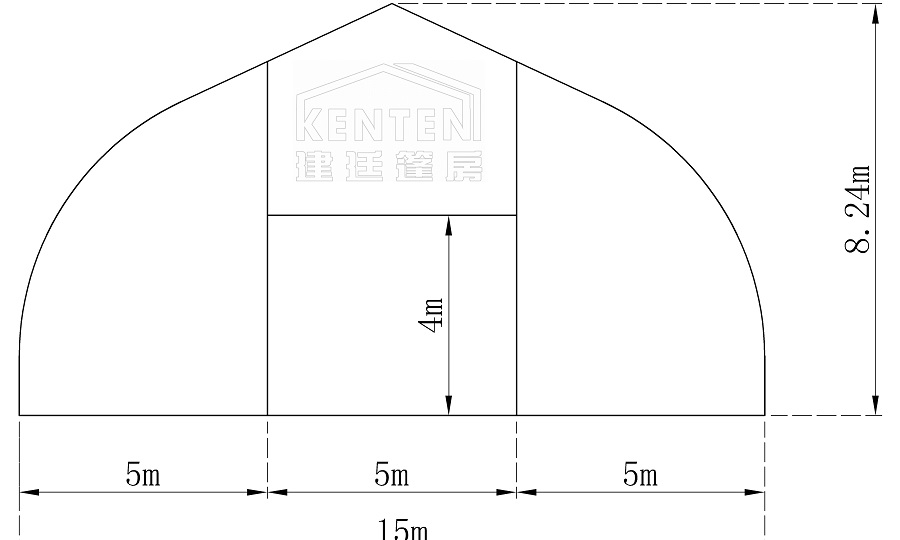 弯柱篷房-跨度15米