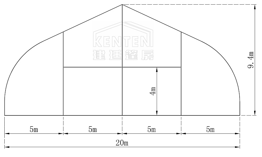 弯柱篷房-跨度20米